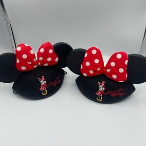 Walt Disney World Youth Minnie Mouse Hat w/ Ears Black Red Bow
